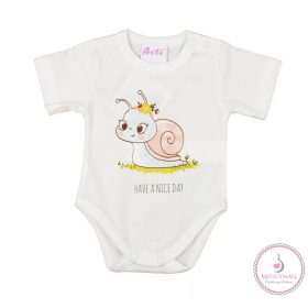 Rövid ujjú baba body cuki Csiga mintával, 74-es