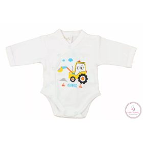   Elöl patentos hosszú ujjú baba body Markoló mintával, 50-es