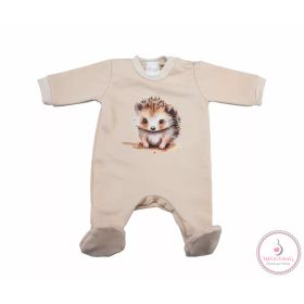   Belül bolyhos hosszú ujjú kisfiú rugdalózó Süni mintával 50-es