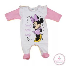   Belül bolyhos hosszú ujjú rugdalózó Minnie egér mintával, 68-as
