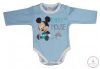 Hosszú ujjú baba body Mickey egér mintával, 50-es