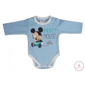 Hosszú ujjú baba body Mickey egér mintával, 50-es