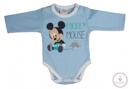 Hosszú ujjú baba body Mickey egér mintával, 50-es