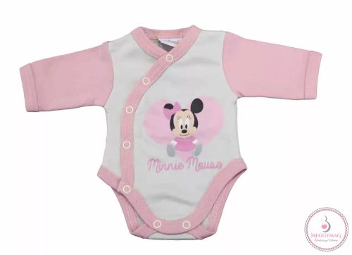 Disney elöl patentos hosszú ujjú baba body Minnie mintával, 44-es
