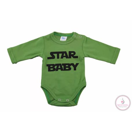 Star baby feliratos hosszú ujjú baba body, 56-os