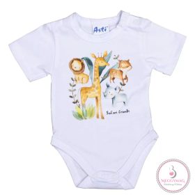 Rövid ujjú baba body Szafari mintával, 68-as