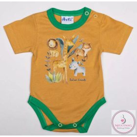 Rövid ujjú baba body Szafari mintával, 62-es