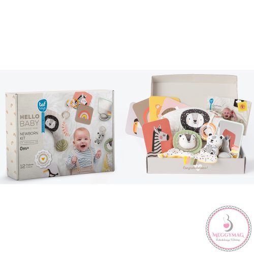 Taf Toys újszölött fejlesztő és játékkészlet pocakpárnával Hello Baby Newborn kit 12915