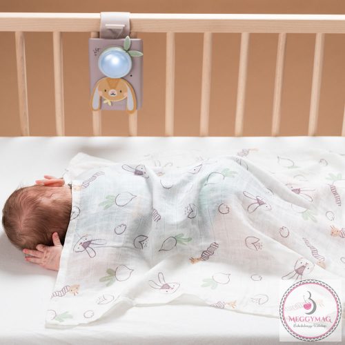 Taf Toys zenélő éjjeli fény Bunny nyuszi, hangérzélkelővel, vékony takaróval 13305