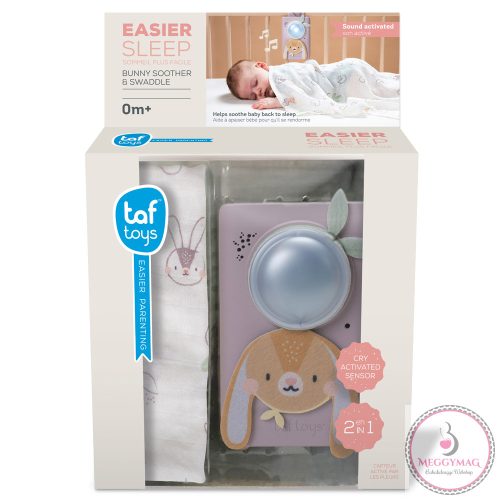 Taf Toys zenélő éjjeli fény Bunny nyuszi, hangérzélkelővel, vékony takaróval 13305