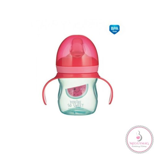 Canpol babies so cool tanulópohár fogantyúval - rózsaszín, 150 ml