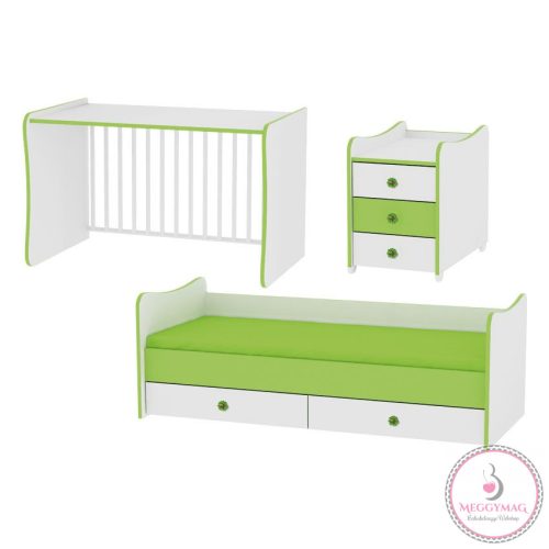 Lorelli Maxi Plus kombi ágy 70x160 - White/Cappuccino - Fehér/Kapucsínó 2015