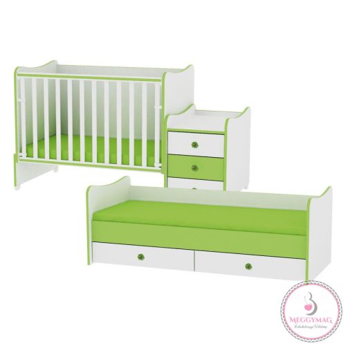 Lorelli Maxi Plus kombi ágy 70x160 - White/Cappuccino - Fehér/Kapucsínó 2015