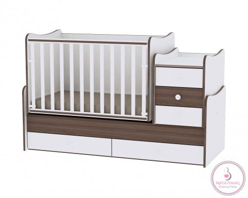 Lorelli Maxi plus kombi ágy 70x160 - White/Walnut - Fehér/Dió 2015