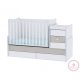 Lorelli Maxi Plus kombi ágy 70x160 - White & Blue Elm / Fehér & Kék csíkozás