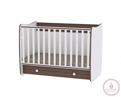 Lorelli Dream kiságy 60x120 - White/Wallnut - Fehér/Dió