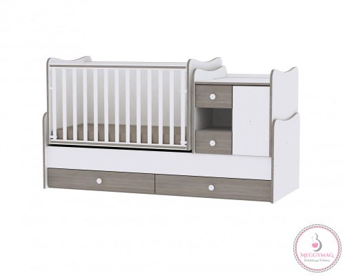Lorelli MiniMax kombi ágy 72x190 - White/Coffe - Fehér/Kávé