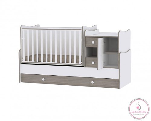 Lorelli MiniMax kombi ágy 72x190 - White/Coffe - Fehér/Kávé