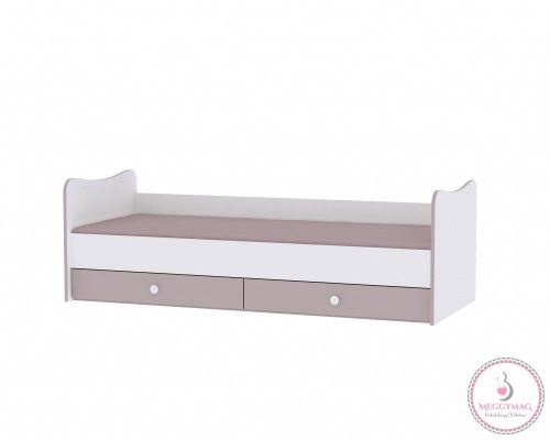 Lorelli MiniMax kombi ágy 72x190 - White & Blue Elm / Fehér & Kék csíkozás