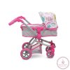 Moni Toys Pink rose játék mózes kosaras babakocsi