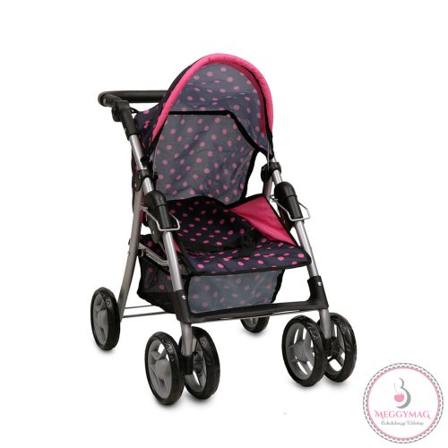 Moni Toys Pinky dots játék babakocsi pöttyös