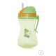 Baby Care Szívószálas sport itató 400 ml zöld - narancs 