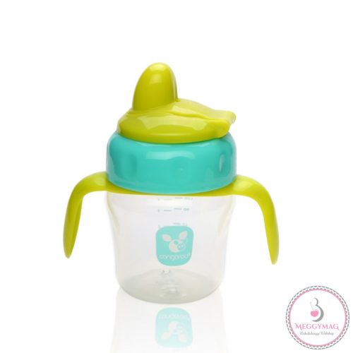 CUP 150ml csőrös itatópohár TÜRKIZKÉK/SÁRGA