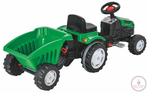 Pilsan traktor pedálos trélerrel 07316 zöld