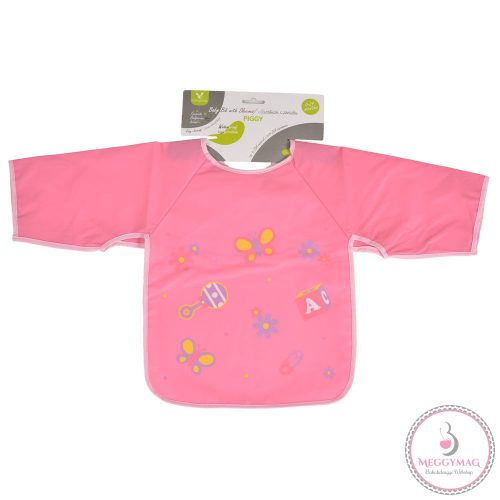 BIB előke hosszú ujjas Piggy PINK