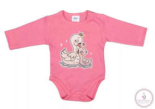 Hosszú ujjú baba body Hattyúk mintával 56-os