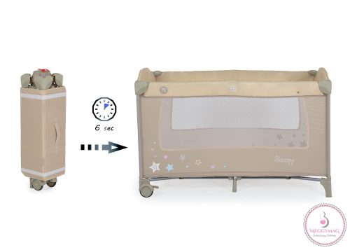 MONI Sleepy összecsukható luxus babaágy 2 szint bézs