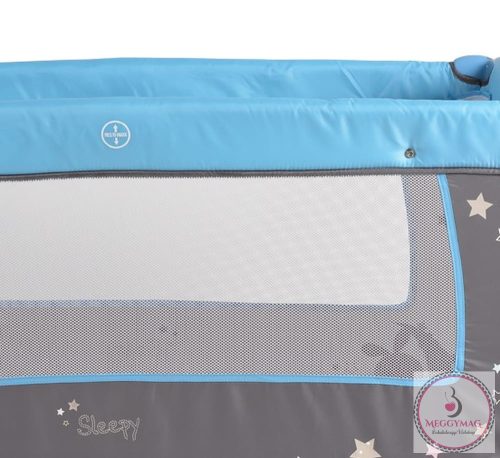 MONI Sleepy összecsukható luxus utazóágy 2 szint+pelenkázó+ játék kék