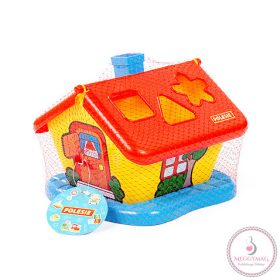 POLESIE 3354 házikó formabedobós, hálóban PIROS/SÁRGA