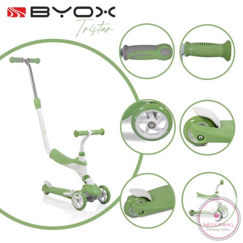 TRISTAR roller 3in1, szülőkarral, üléssel 20kg/50kgig ZÖLD