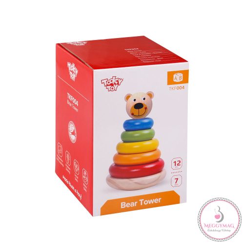 TOOKY Toy fatorony MACI, montessori, karikák SZÍNES 