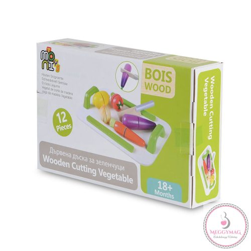 Moni Toys Fajáték fa szeletelhető zöldség szett