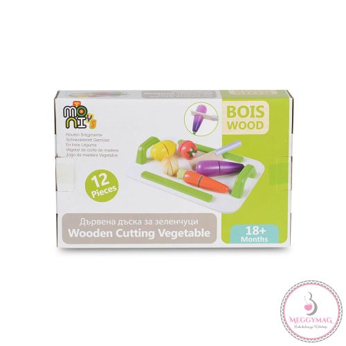 Moni Toys Fajáték fa szeletelhető zöldség szett