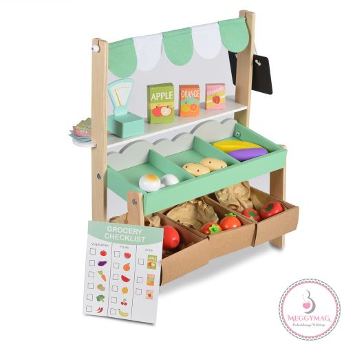 Moni Toys Fajáték fa szupermarket szett 50x45x21cm