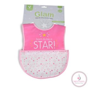 GLAM előke tépőzáras, zsebbel, műanyag PINK