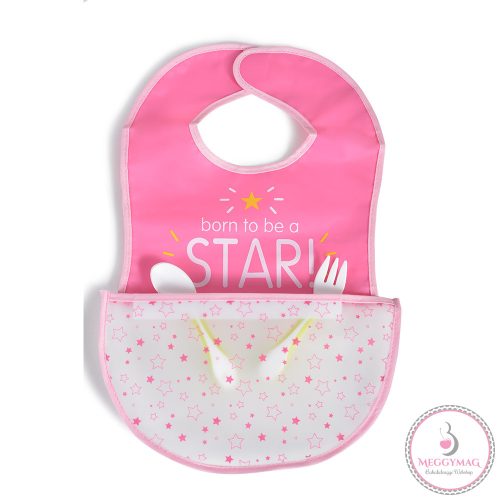 GLAM előke tépőzáras, zsebbel, műanyag PINK