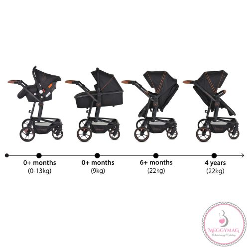 Cangaroo Ellada 3in1 babakocsi fekete
