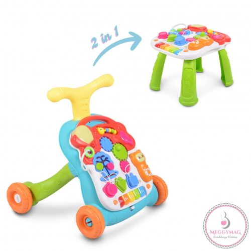 Moni Toys Music járássegítő műanyag 2in1 játszóasztal