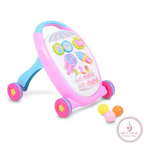 MUSIC BABY WALKER járássegítő sütis PINK