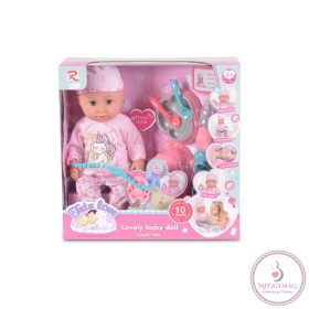 Tutu love Baba 36 cmes baba itatható, zenélő szett rózsa