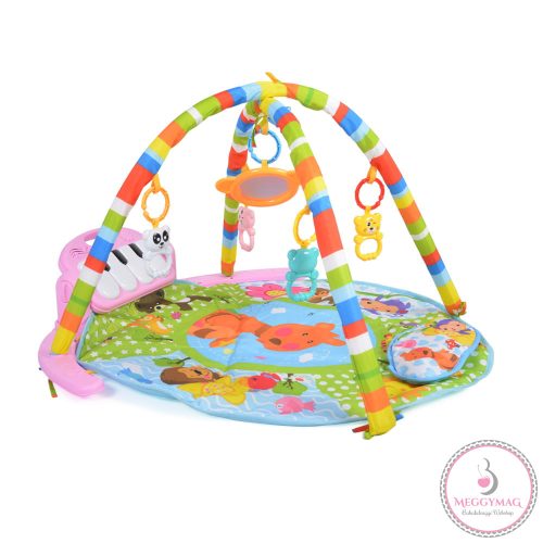 Baby piano játszószőnyeg zongorás lány pink