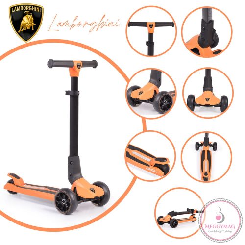 LAMBORGHINI roller 3 kerekű, összecsukható, 50 kg-ig NARANCS