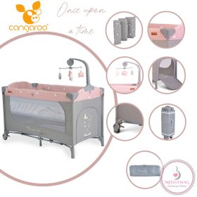   Cangaroo Once upon2 2 szint utazóágy zenélő forgó játékkal pink