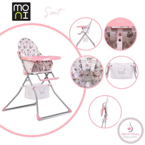 MONI Scaut etetőszék pink