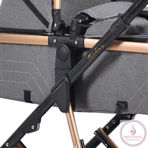 MONI Midas átalakítható sport/mózes babakocsi + táska, +fekvőbetét SZÜRKE