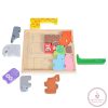 Moni Toys Fajáték fa állatos kirakó 15 db